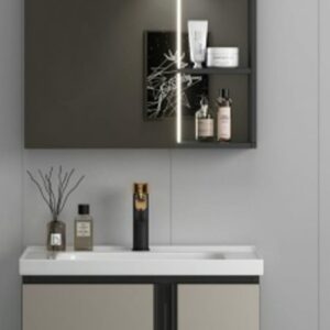 CREAM + BLACK COLOUR CABINET