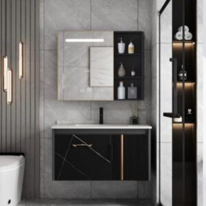 BLACK MARBLE CABINET
