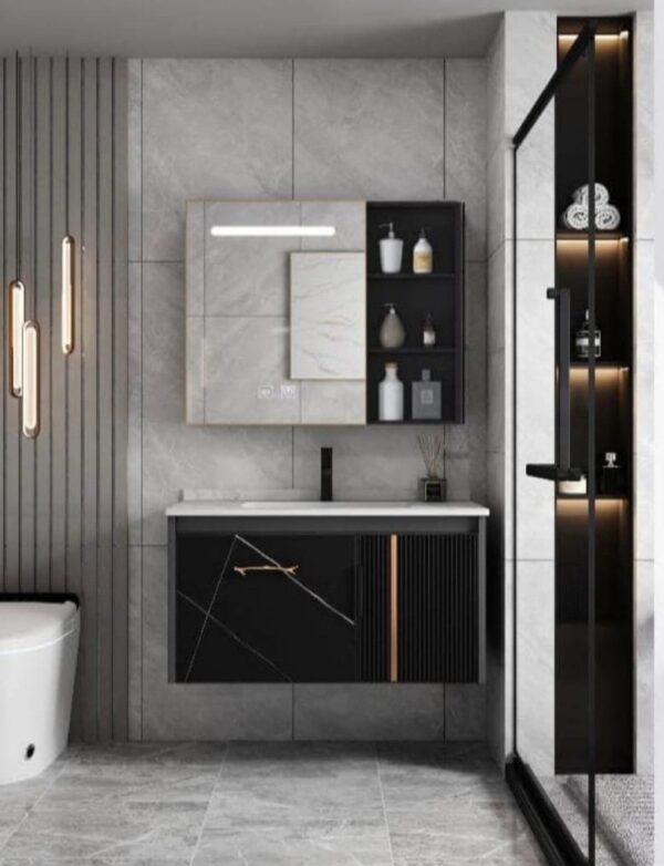 BLACK MARBLE CABINET