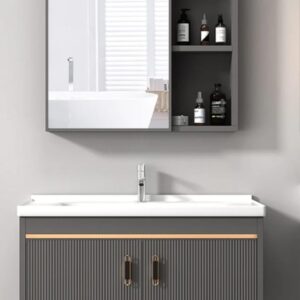 GREY WODDEN STYLE CABINET