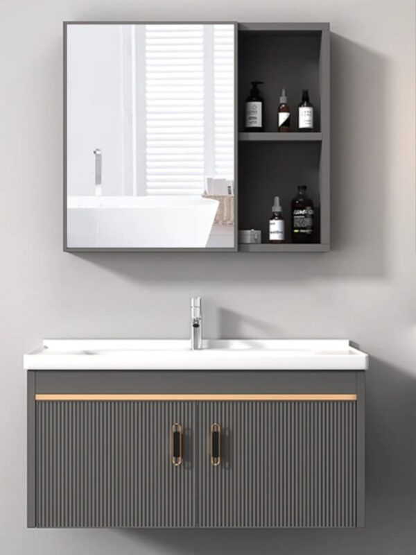 GREY WODDEN STYLE CABINET