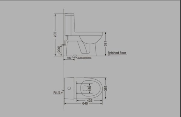 PORTA HD173N ONE-PIECE TOILET - Image 2