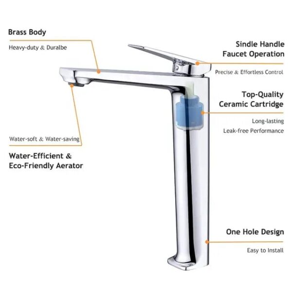 High Neck Vanity Mixer - Image 2